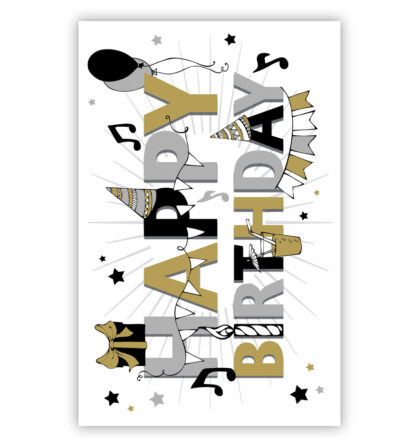Cadeau-envelop: Happy birthday met slingers Cadeau-envelop: Happy birthday met slingers